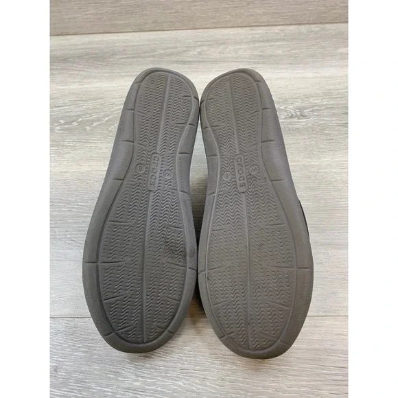 Crocs Swiftwater Sandals Women's 8 Black Gray Water Friendly Comfort Flats - Picture 6 of 10